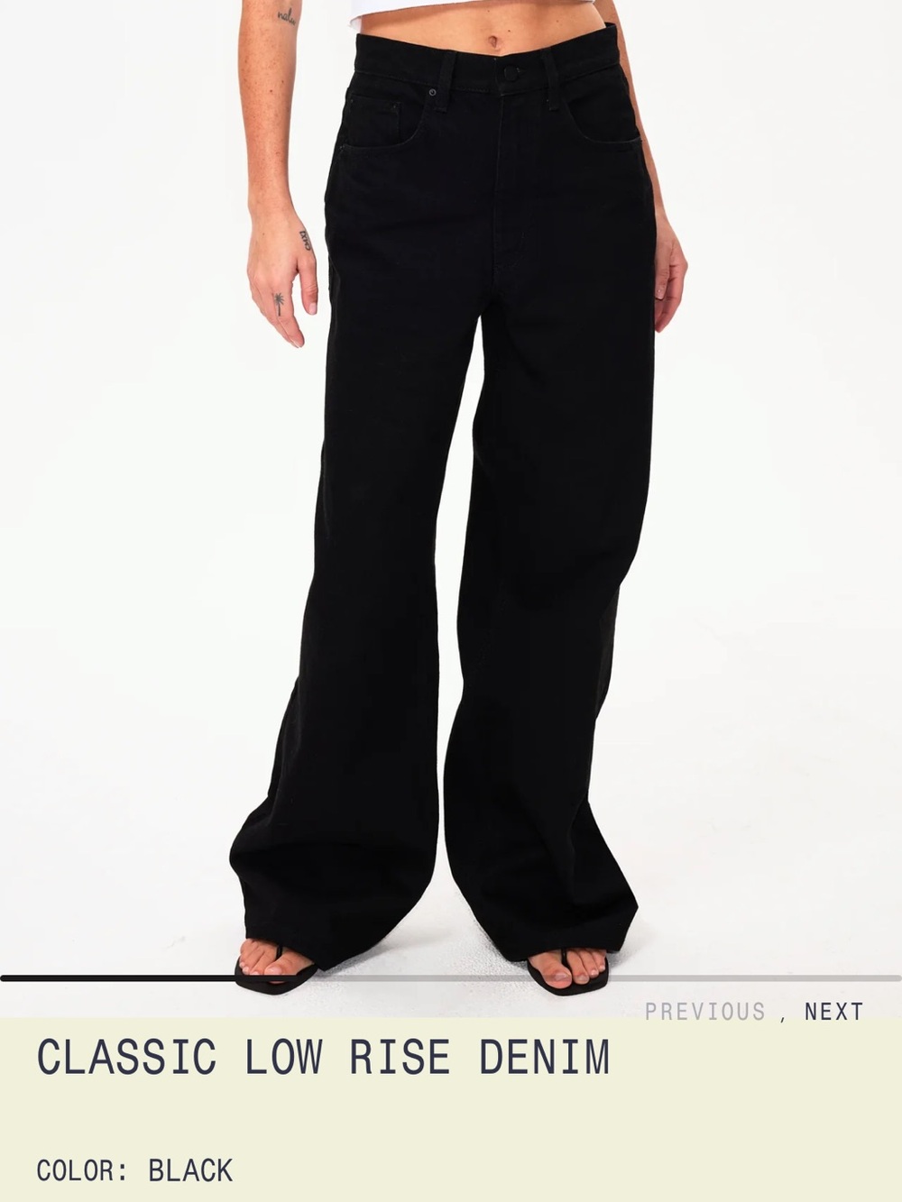 Classic Low Rise Black Wide-Leg Jeans